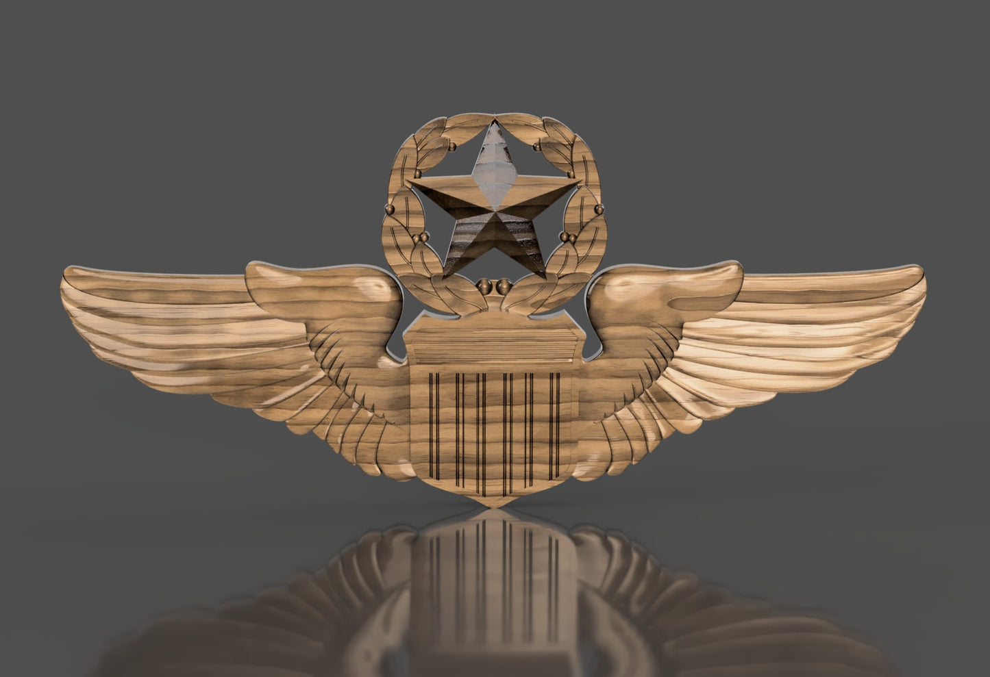 Air Force Command Pilot Badge 3D stl file for CNC router