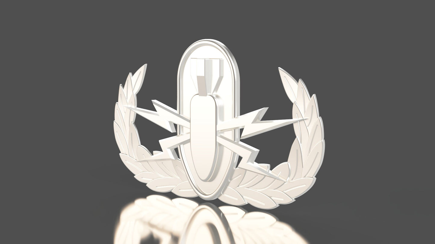 Armed Forces Basic Explosive Ordinance Disposable (EOD) Badge insignia 3D stl file for CNC router