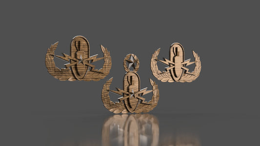 Armed Forces Master/Senior/Basic Explosive Ordinance Disposable (EOD) Badge Collection 3D stl file for CNC router