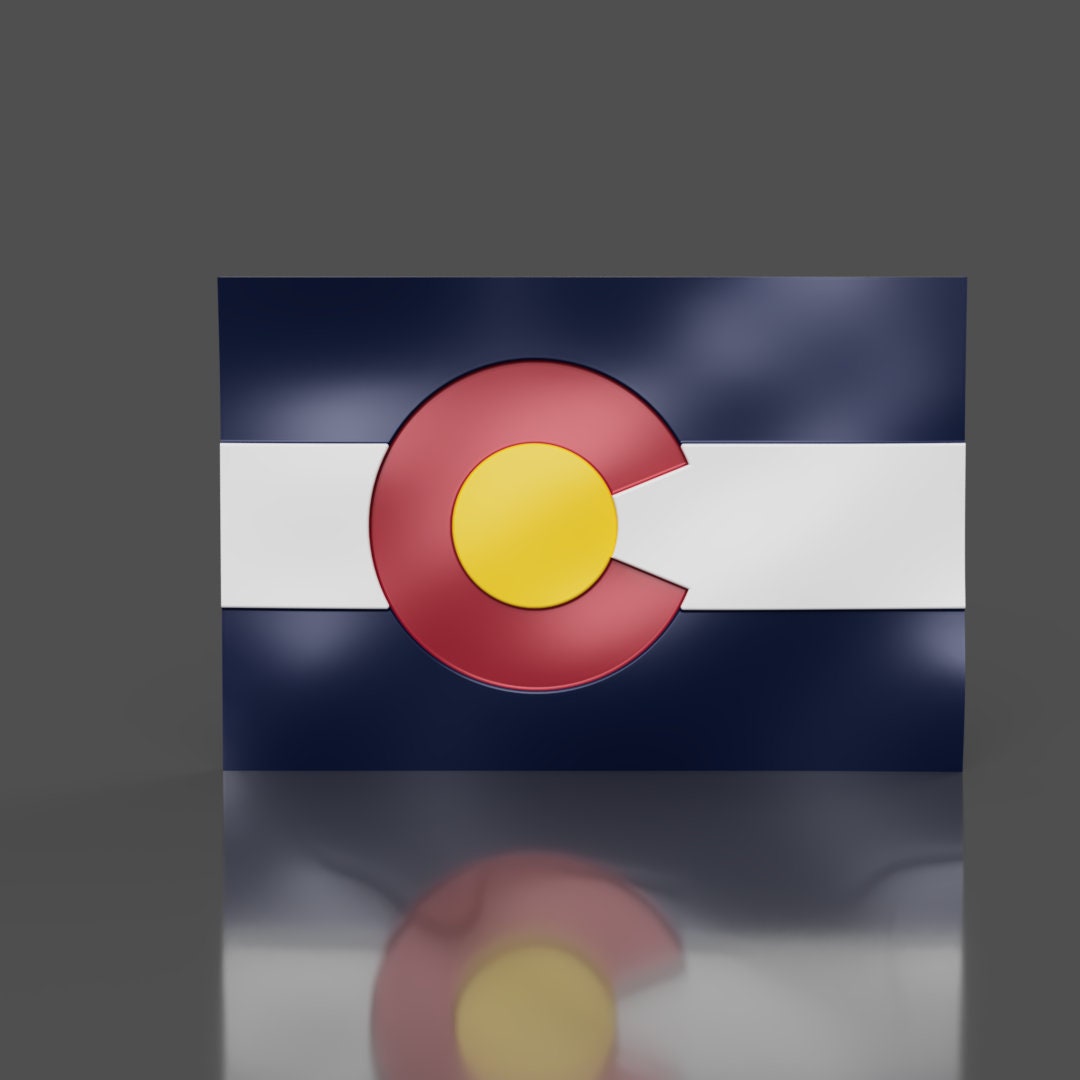 Waving Colorado CO flag 3D STL file for CNC router