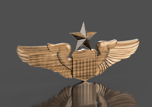 Air Force Senior Pilot Badge 3D stl file for CNC router