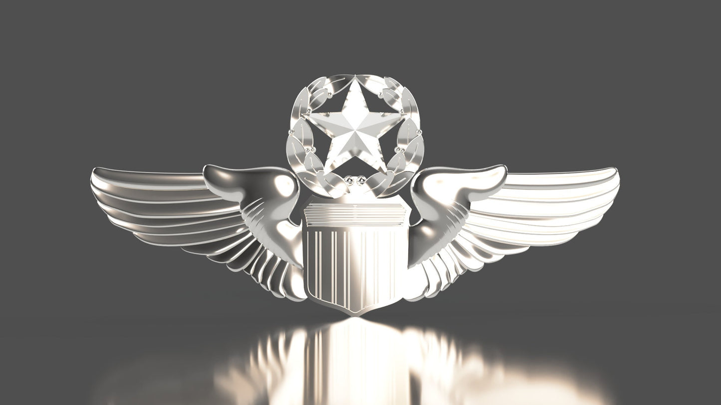 Air Force Command Pilot Badge 3D stl file for CNC router