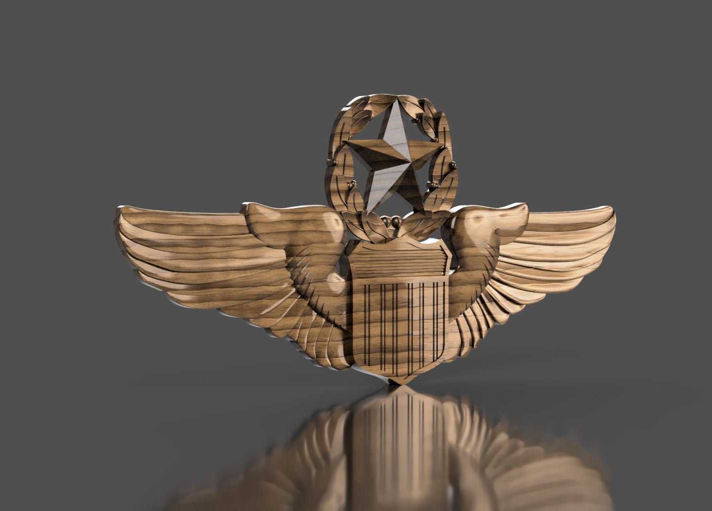 Air Force Command Pilot Badge 3D stl file for CNC router