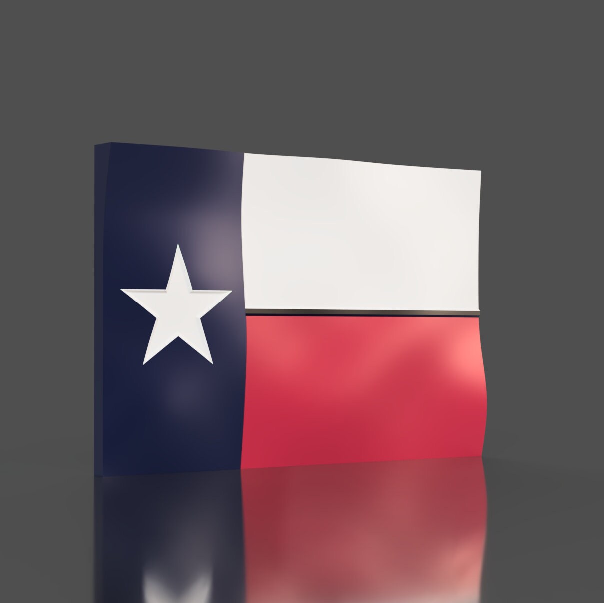 Waving Texas TX flag 3D STL file for CNC router