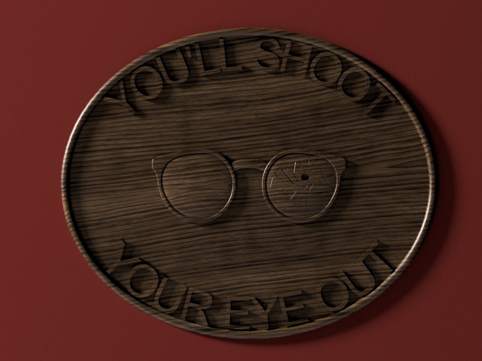 You'll shoot your eye out sign 3D STL file for CNC Router