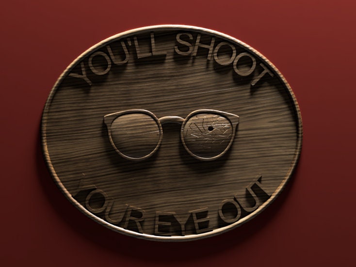 You'll shoot your eye out sign 3D STL file for CNC Router