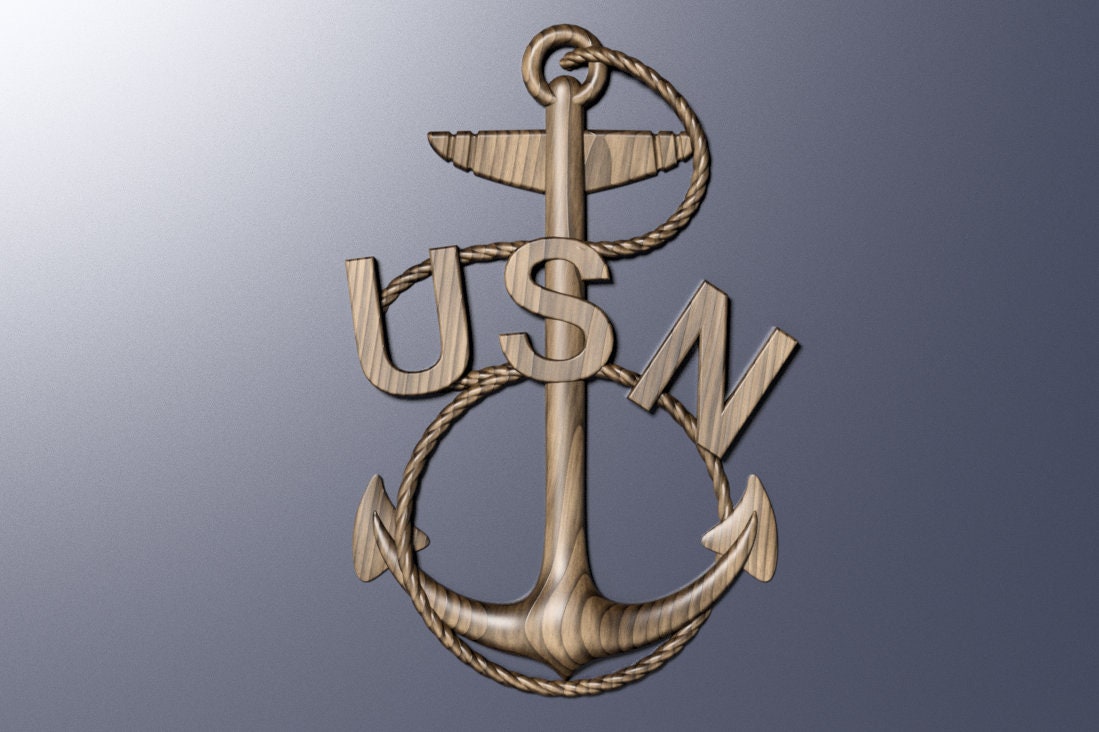 Navy Vintage Chief Petty Officer (CPO) insignia 3D stl file for CNC router