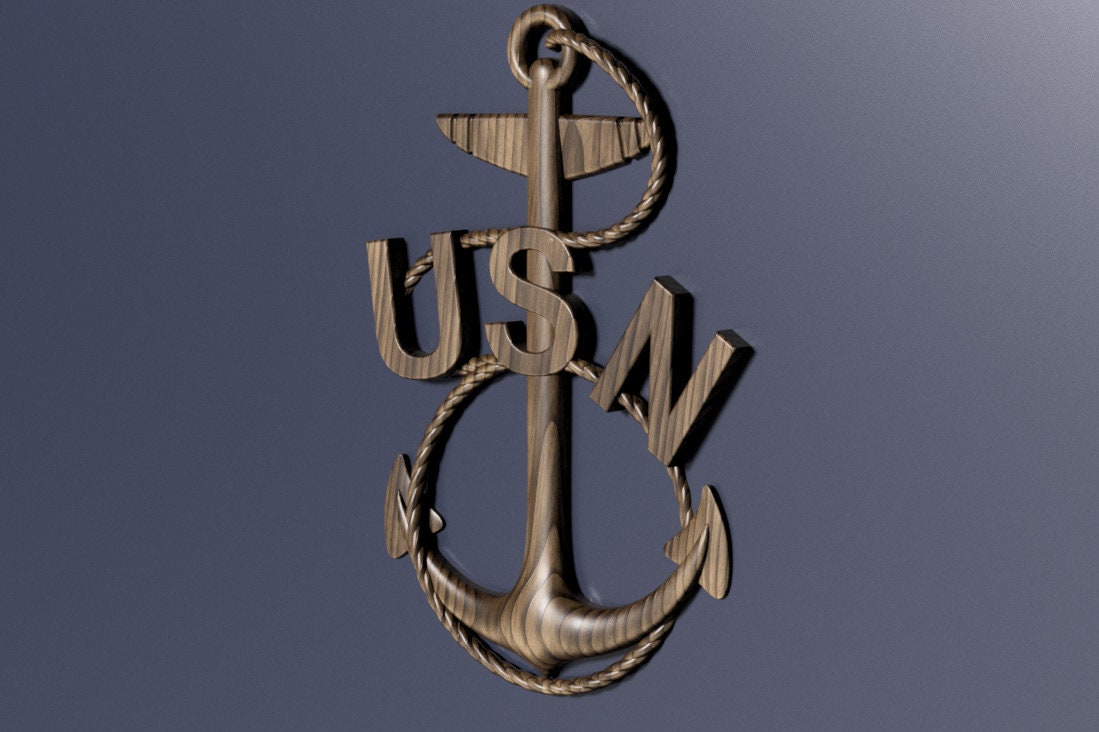 Navy Vintage Chief Petty Officer (CPO) insignia 3D stl file for CNC router