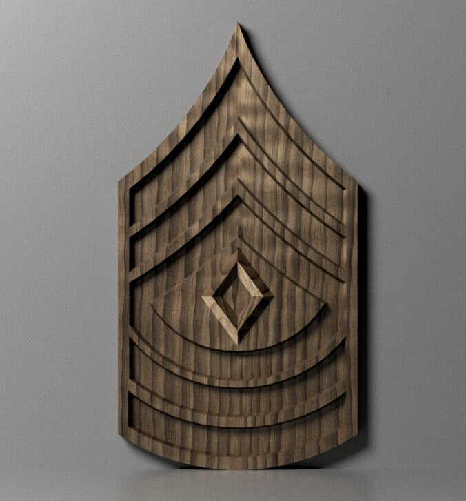 Army First Sergeant (1SG)  insignia 3D stl file for CNC router