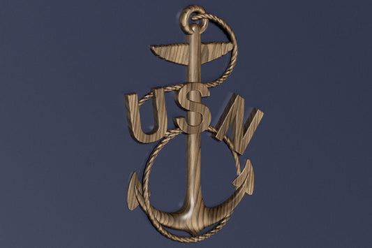 Navy Vintage Chief Petty Officer (CPO) insignia 3D stl file for CNC router