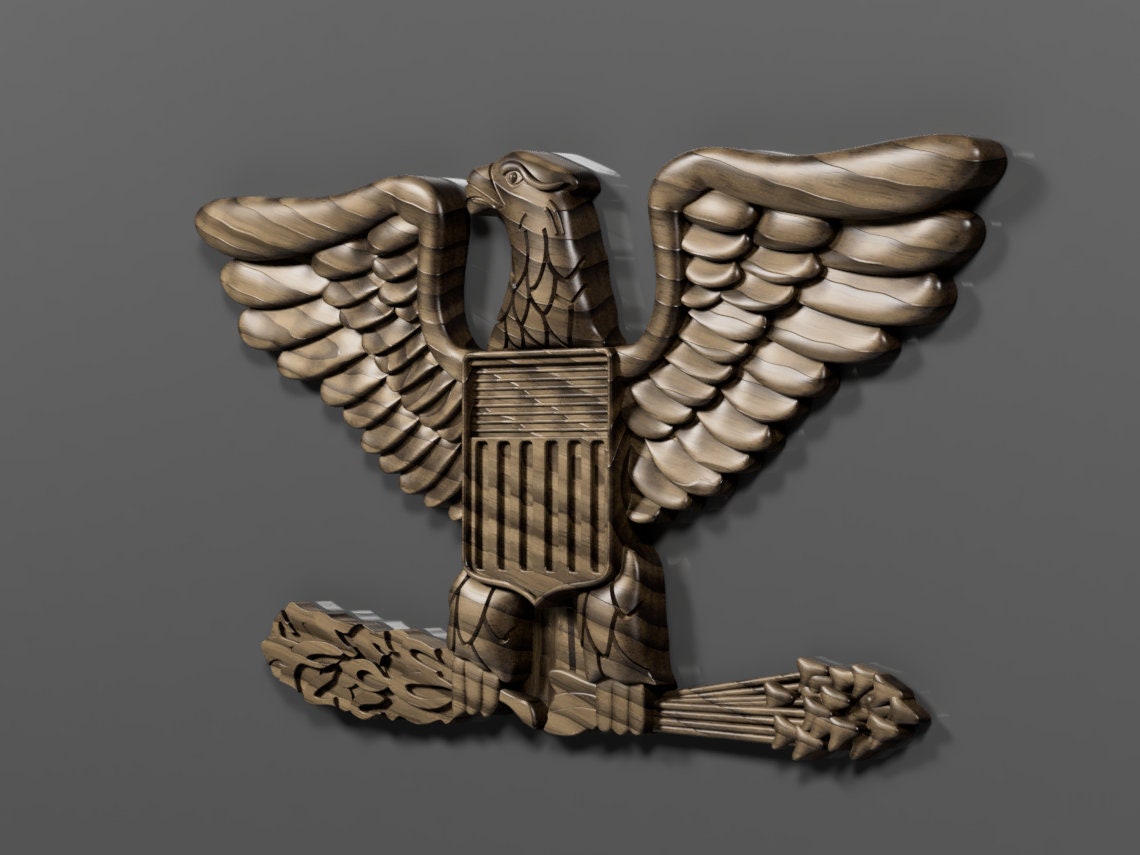 US military O6 collar insignia 3D stl file for CNC router