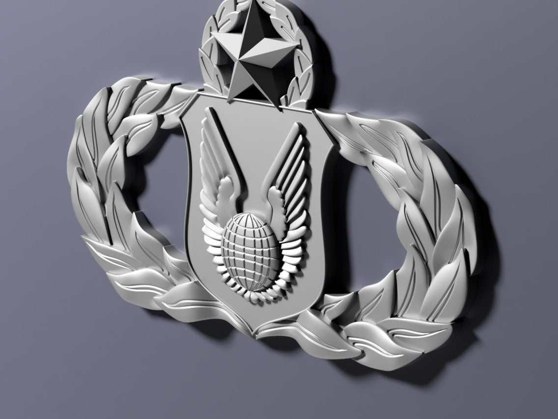 Air Force Operations Support Master Badge 3D stl file for CNC router