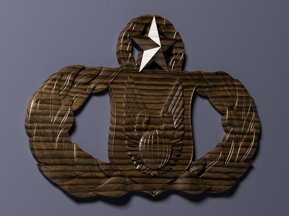 Air Force Operations Support Master Badge 3D stl file for CNC router