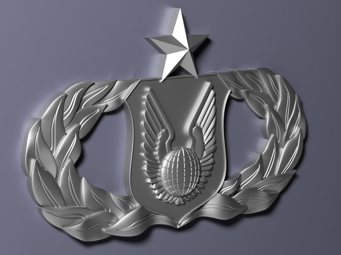 Air Force Operations Support Senior Badge 3D stl file for CNC router