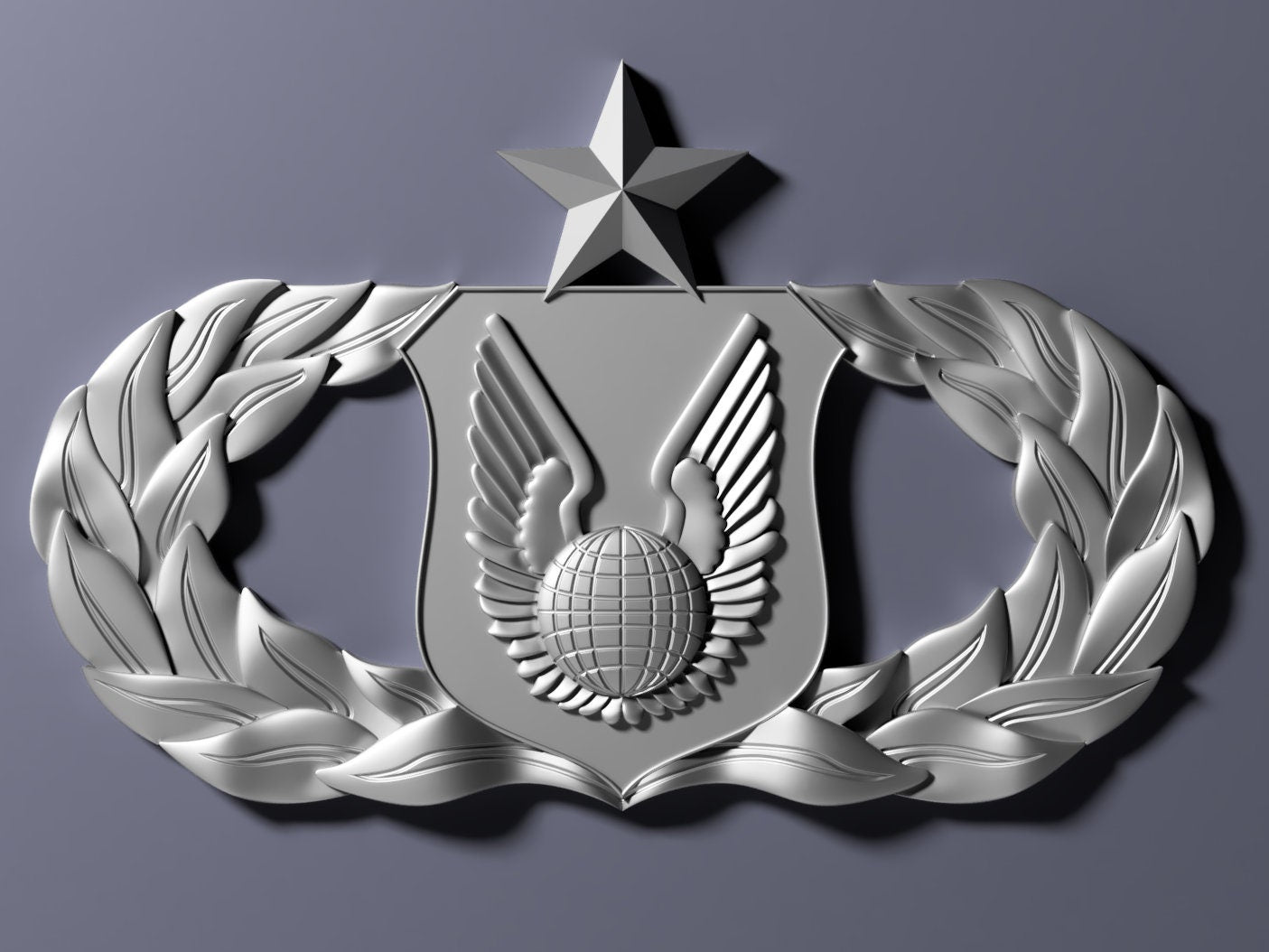 Air Force Operations Support Senior Badge 3D stl file for CNC router