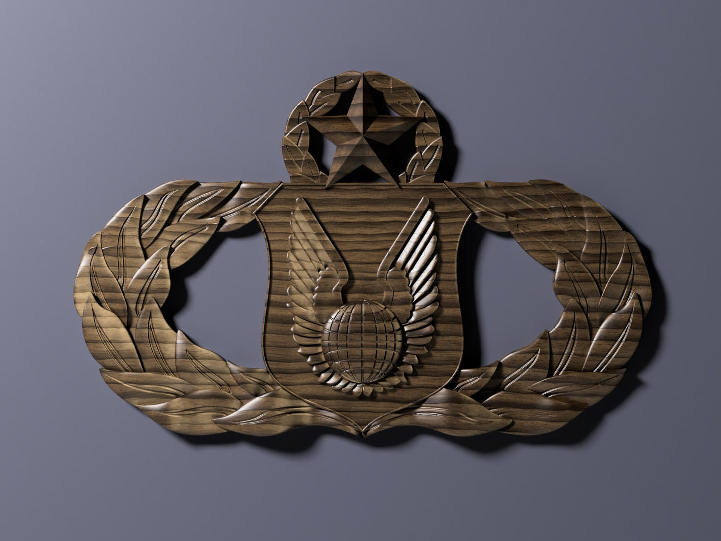 Air Force Operations Support Master Badge 3D stl file for CNC router