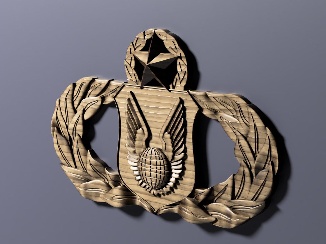 Air Force Operations Support Master Badge 3D stl file for CNC router