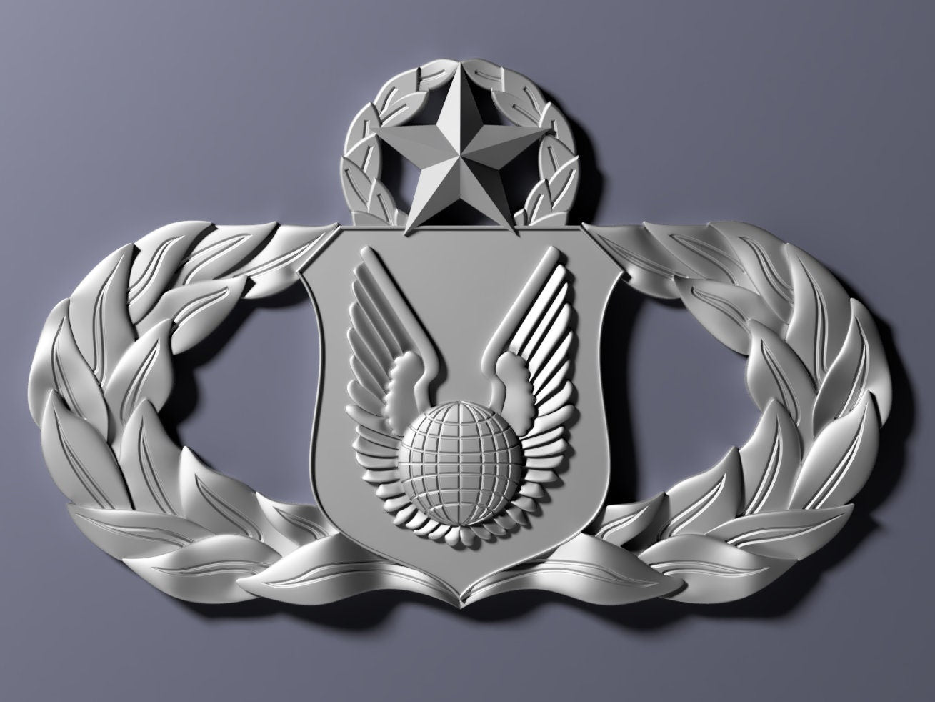 Air Force Operations Support Master Badge 3D stl file for CNC router