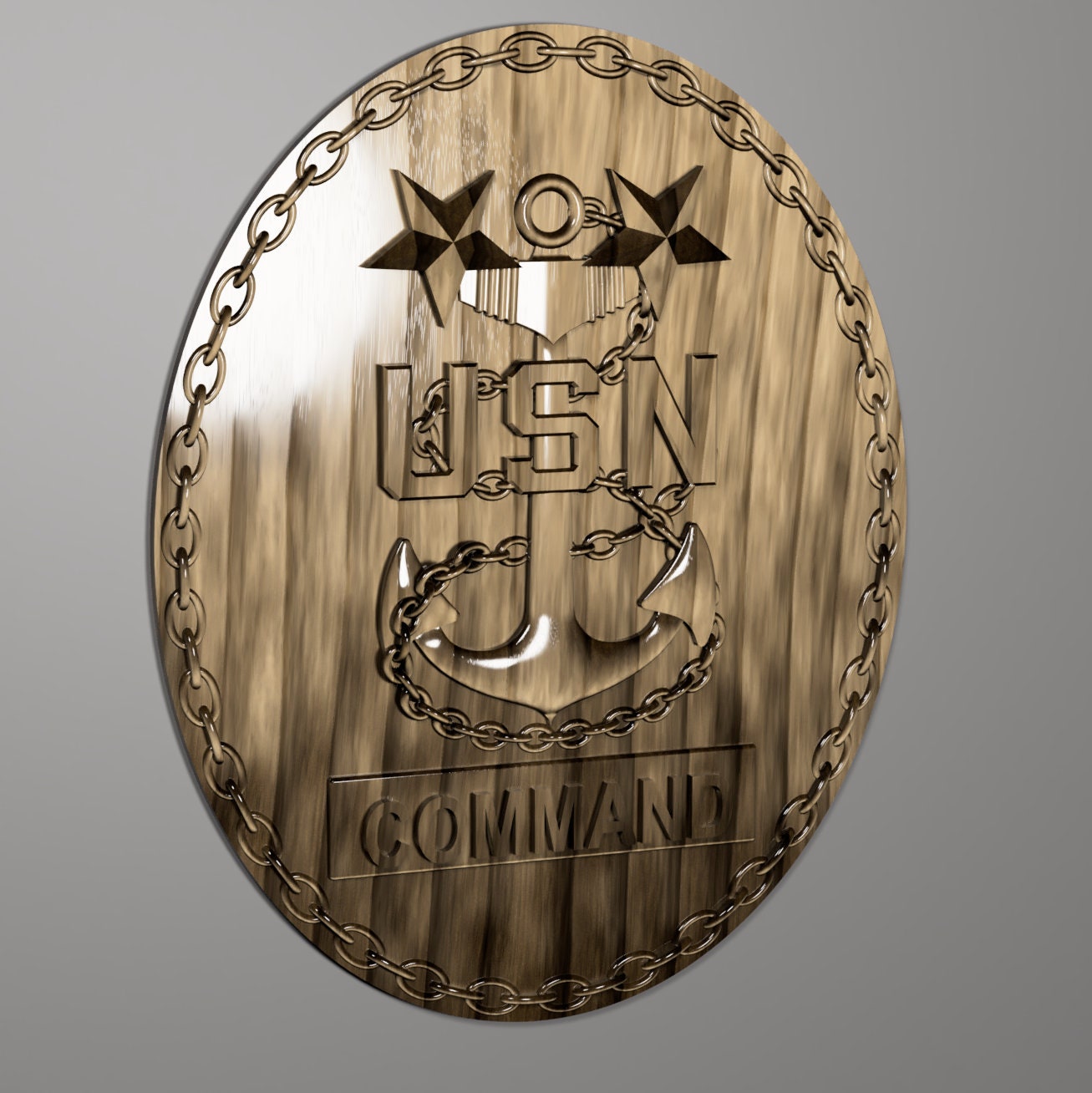 Navy Command Master Chief (CMC) insignia 3D stl file for CNC router