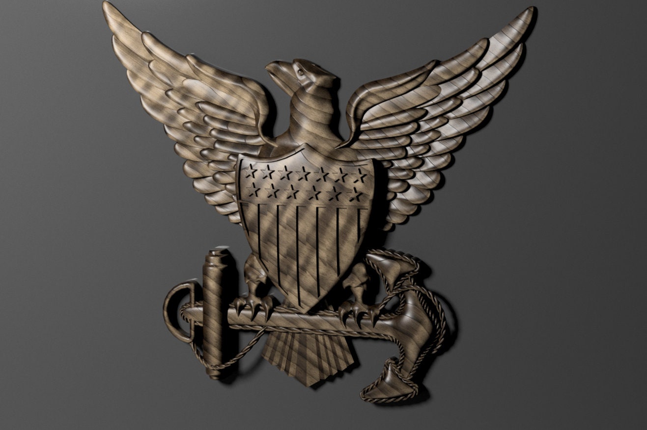 Coast Guard Officers Crest 3D stl file for CNC router