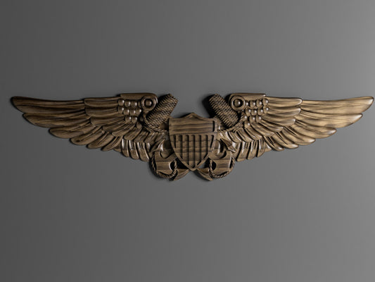 Navy Flight Officer wings 3D stl file for CNC router