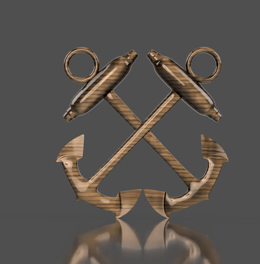 Navy Boatswain Mate (BM) Rating Badge 3D stl file for CNC router