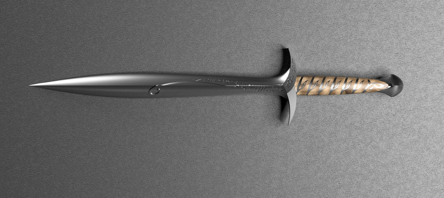 Halfling Sword  3D stl file for CNC router and 3D printer.