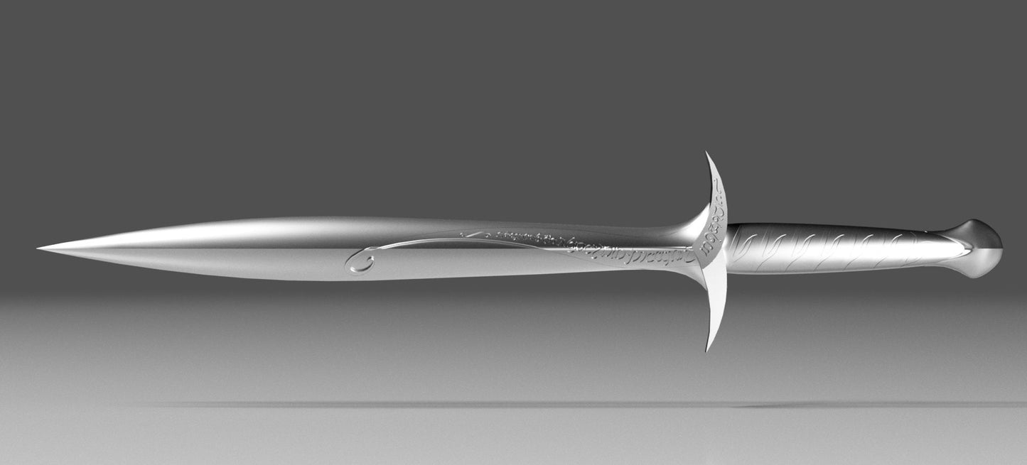 Halfling Sword  3D stl file for CNC router and 3D printer.