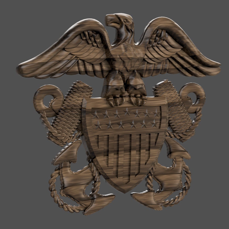 Navy Officers Crest 3D stl file for CNC router