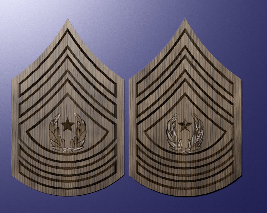 Command Sergeant Major (CSM)  insignia 3D stl file for CNC router