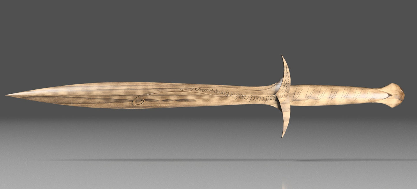 Halfling Sword  3D stl file for CNC router and 3D printer.