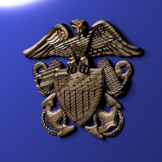 Navy Officers Crest 3D stl file for CNC router