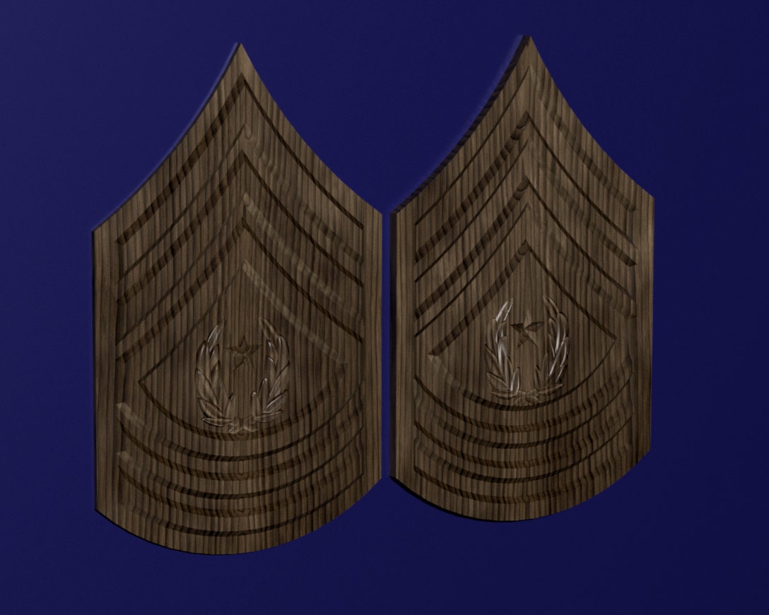 Command Sergeant Major (CSM)  insignia 3D stl file for CNC router