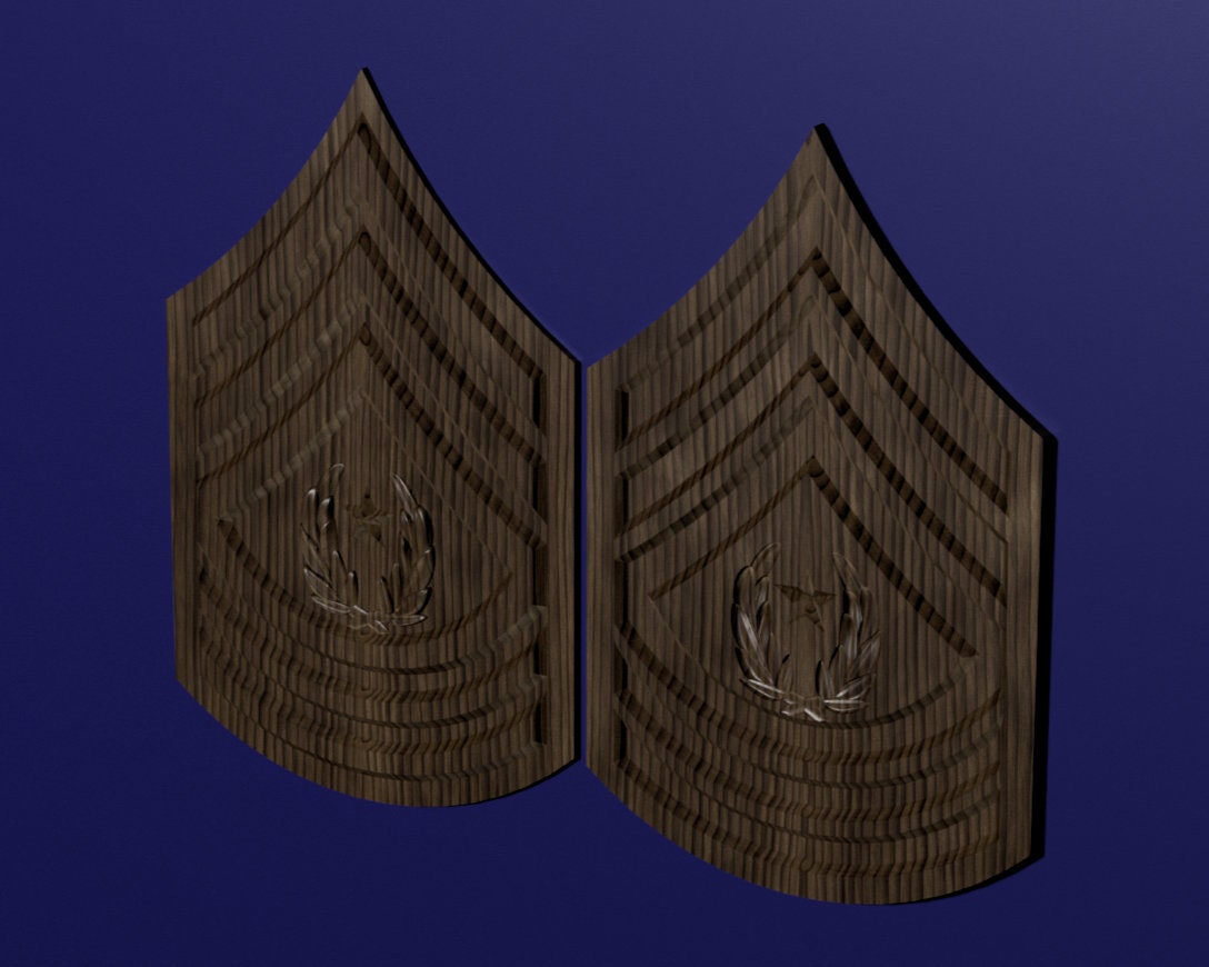 Command Sergeant Major (CSM)  insignia 3D stl file for CNC router