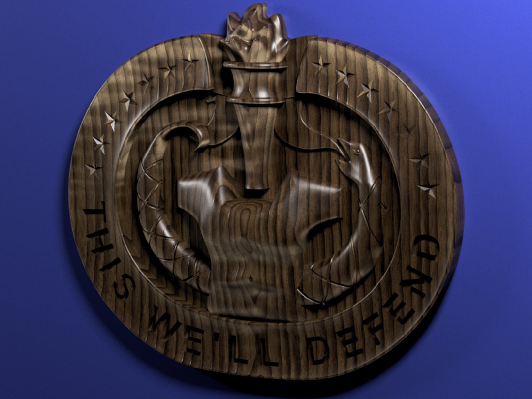 Army Drill Sergeant Badge 3D stl file for CNC router