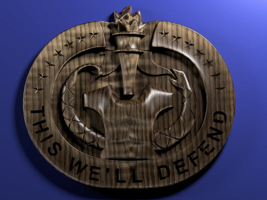 Army Drill Sergeant Badge 3D stl file for CNC router