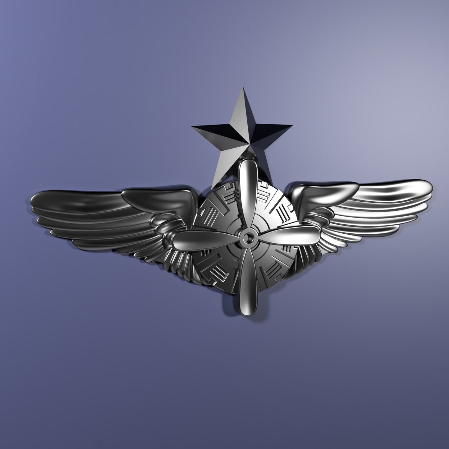 Air Force Flight Engineer Senior Badge 3D stl file for CNC router