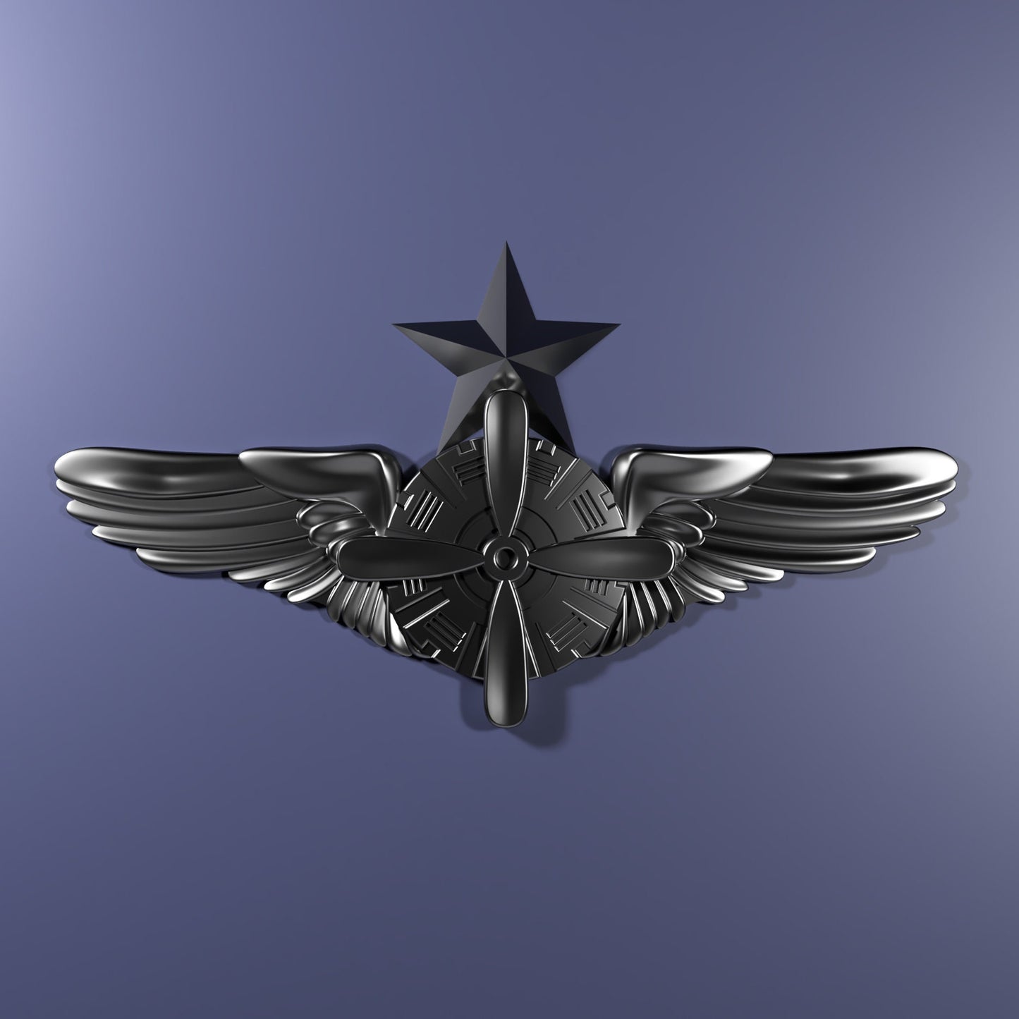 Air Force Flight Engineer Senior Badge 3D stl file for CNC router