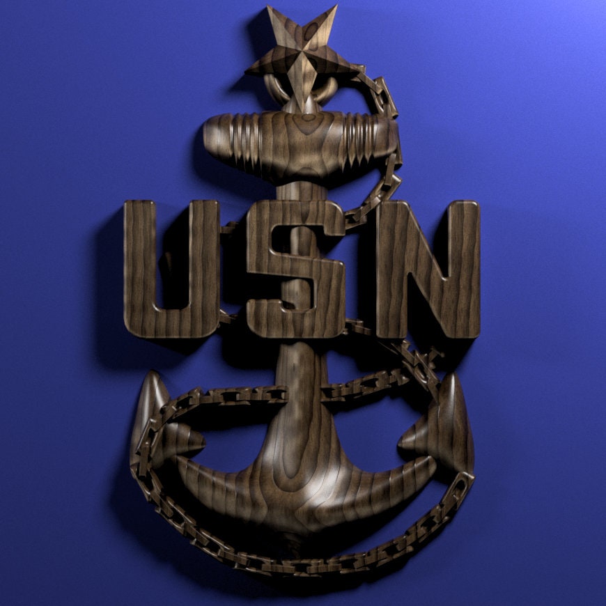 Navy Senior Chief Petty Officer (MCPO) insignia 3D stl file for CNC router