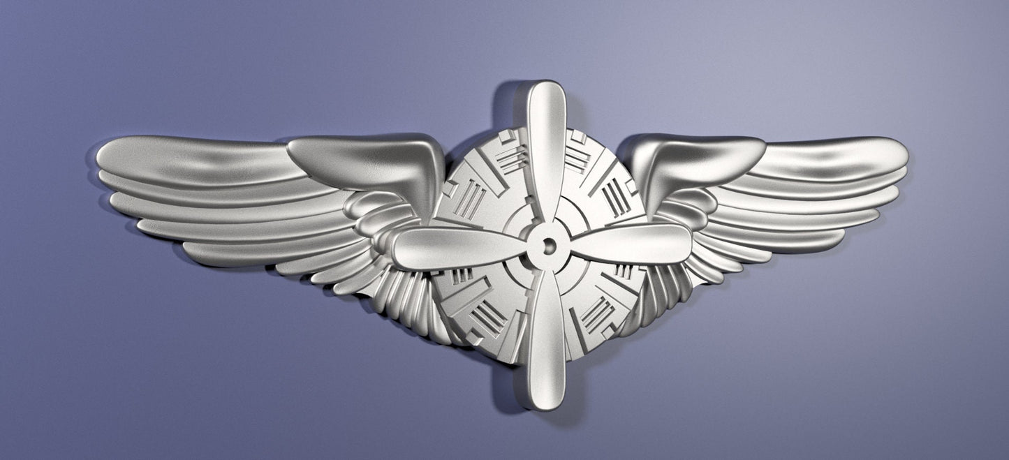 Air Force Flight Engineer Basic Badge 3D stl file for CNC router