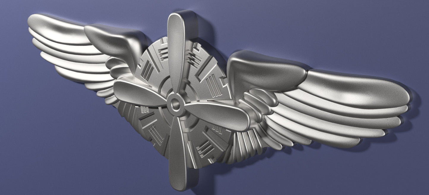 Air Force Flight Engineer Basic Badge 3D stl file for CNC router