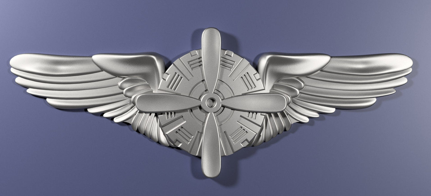 Air Force Flight Engineer Basic Badge 3D stl file for CNC router