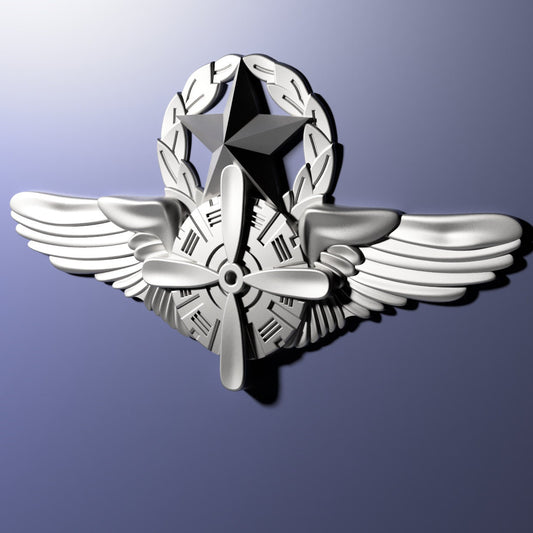 Air Force Flight Engineer Master Badge 3D stl file for CNC router