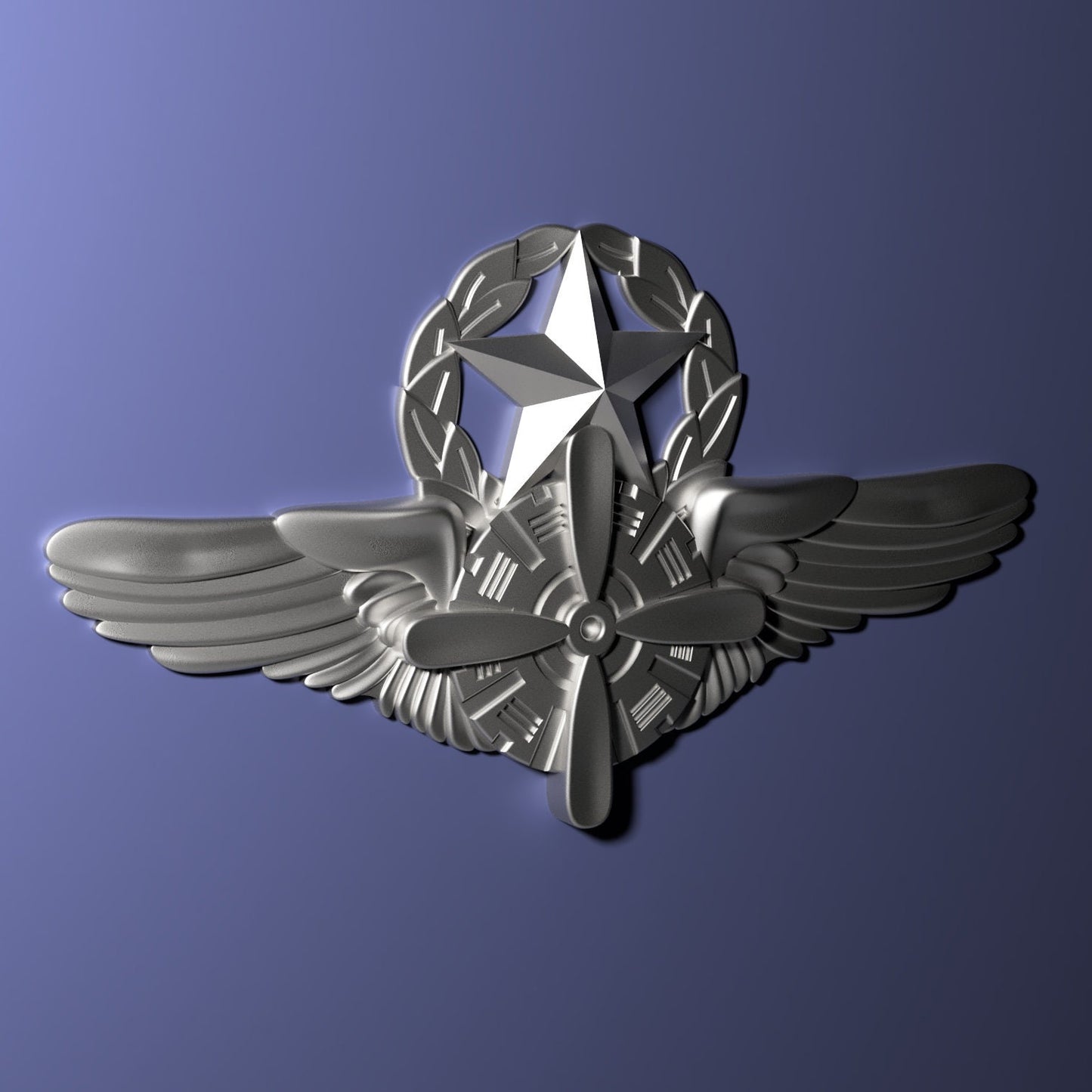 Air Force Flight Engineer Master Badge 3D stl file for CNC router