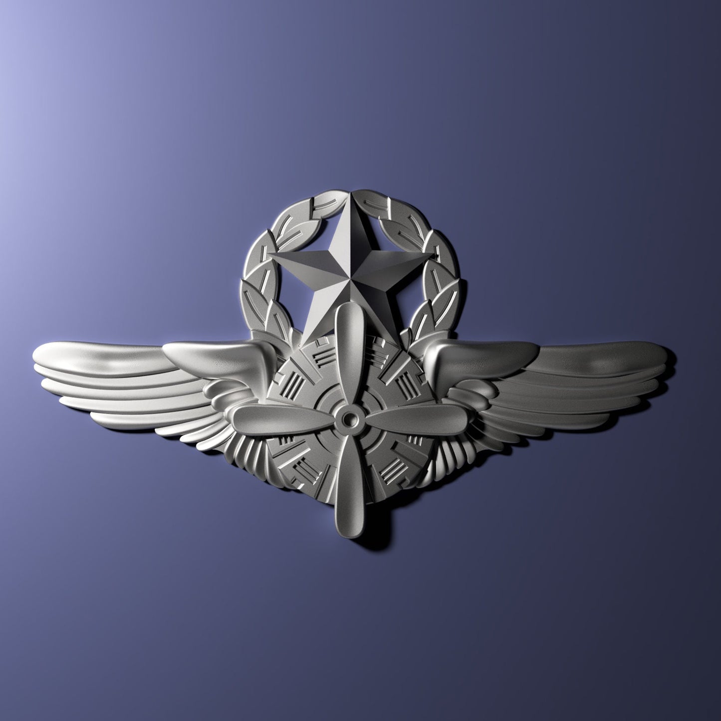 Air Force Flight Engineer Master Badge 3D stl file for CNC router