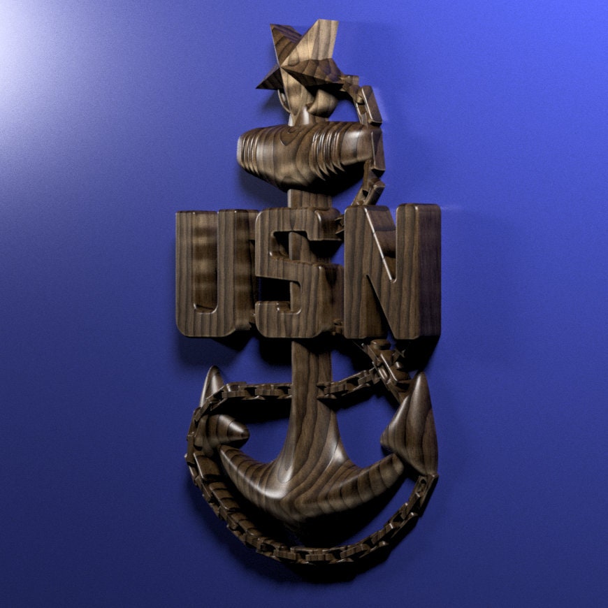 Navy Senior Chief Petty Officer (MCPO) insignia 3D stl file for CNC router
