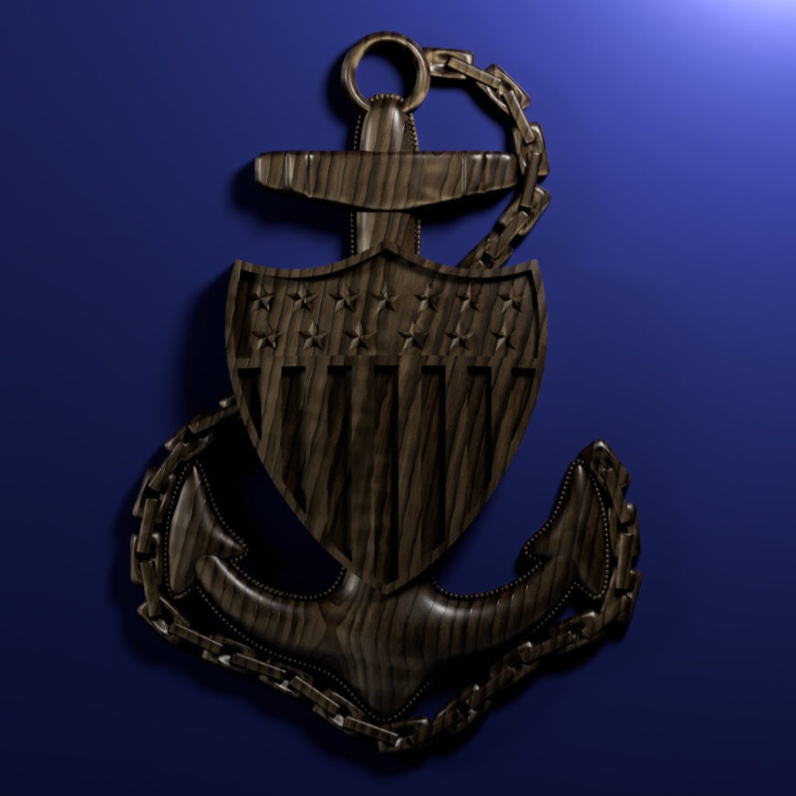 Coast Guard Chief Petty Officer (CPO) insignia 3D stl file for CNC router