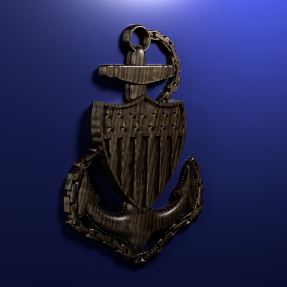 Coast Guard Chief Petty Officer (CPO) insignia 3D stl file for CNC router