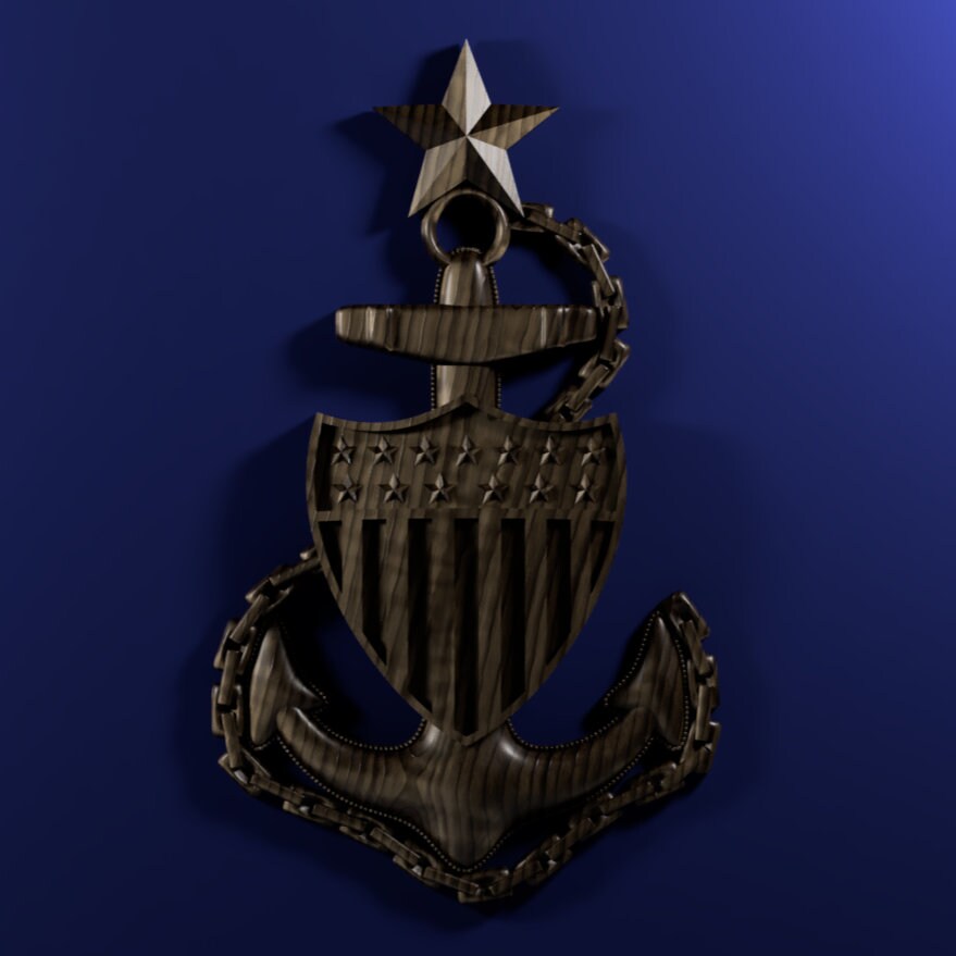 Coast Guard Senior Chief Petty Officer (SCPO) insignia 3D stl file for CNC router