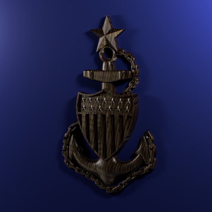 Coast Guard Senior Chief Petty Officer (SCPO) insignia 3D stl file for CNC router